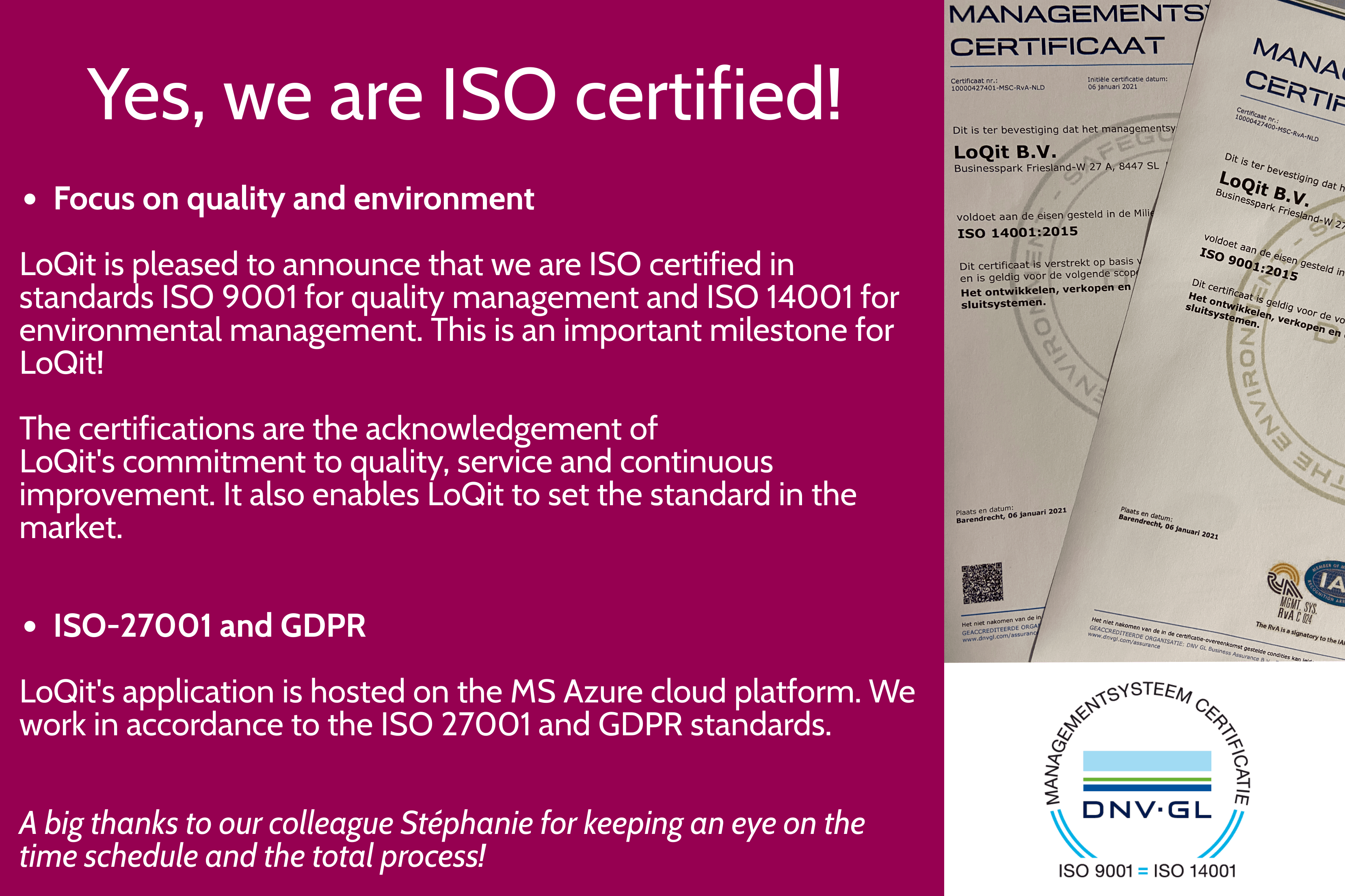 Iso Gecertificeerd Loqit